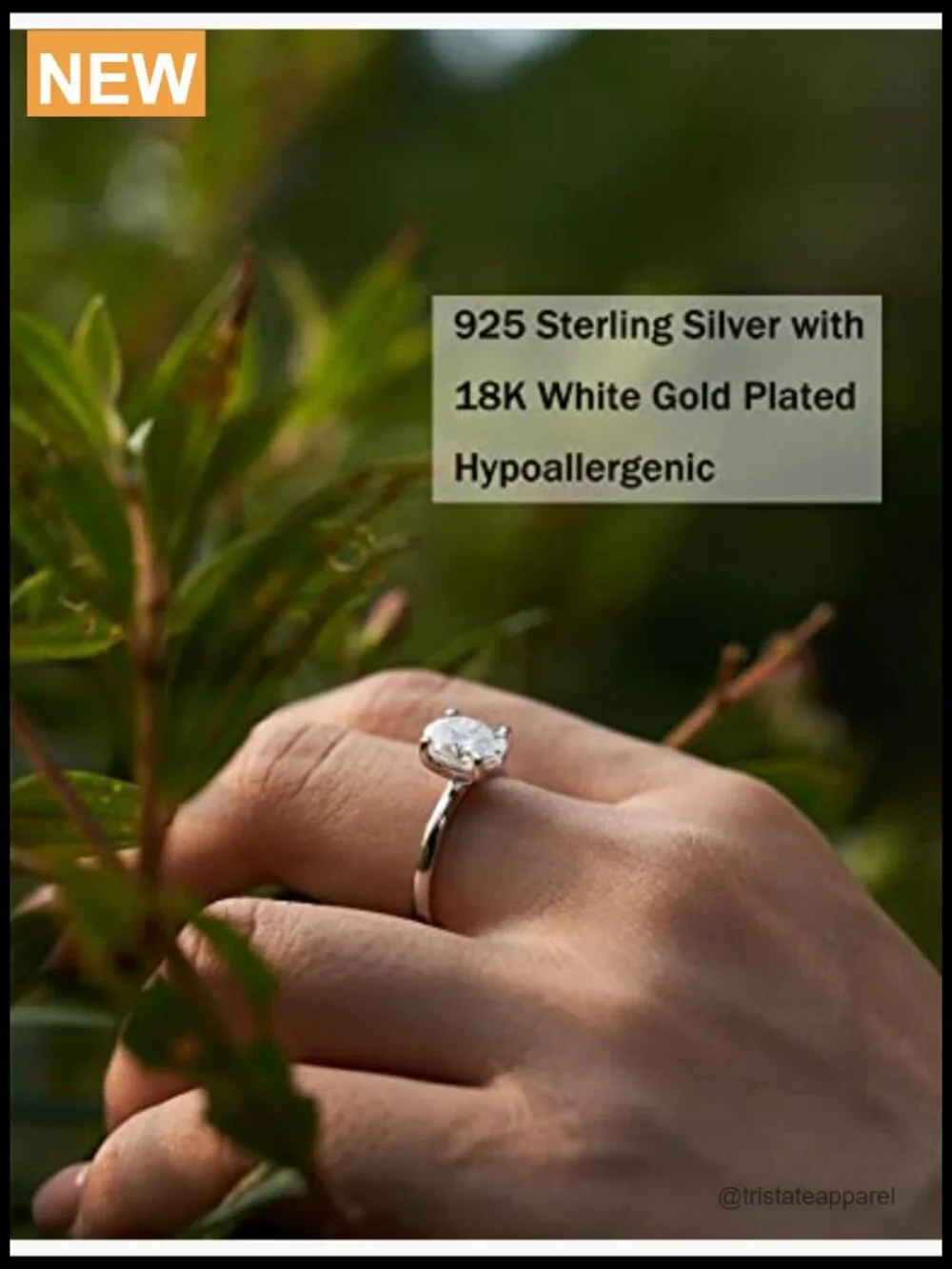 Solitaire 1.5CT Moissanite Engagement Ring 925 Sterling Silver